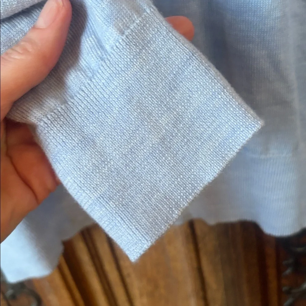 Charles Tyrwhitt Merino Wool Quarter Zip Mock Neck Blue Sweater